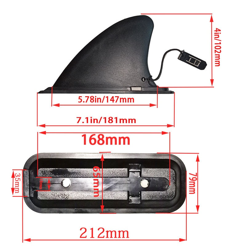Wakeboard inflatable surfboard rudder - Black set 4inch - CJJJJTJT12354-Black set-4inch