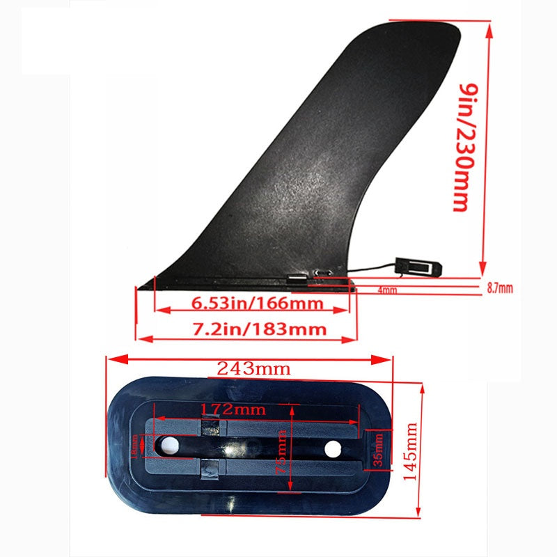 Wakeboard inflatable surfboard rudder - Black set 9inch - CJJJJTJT12354-Black set-9inch